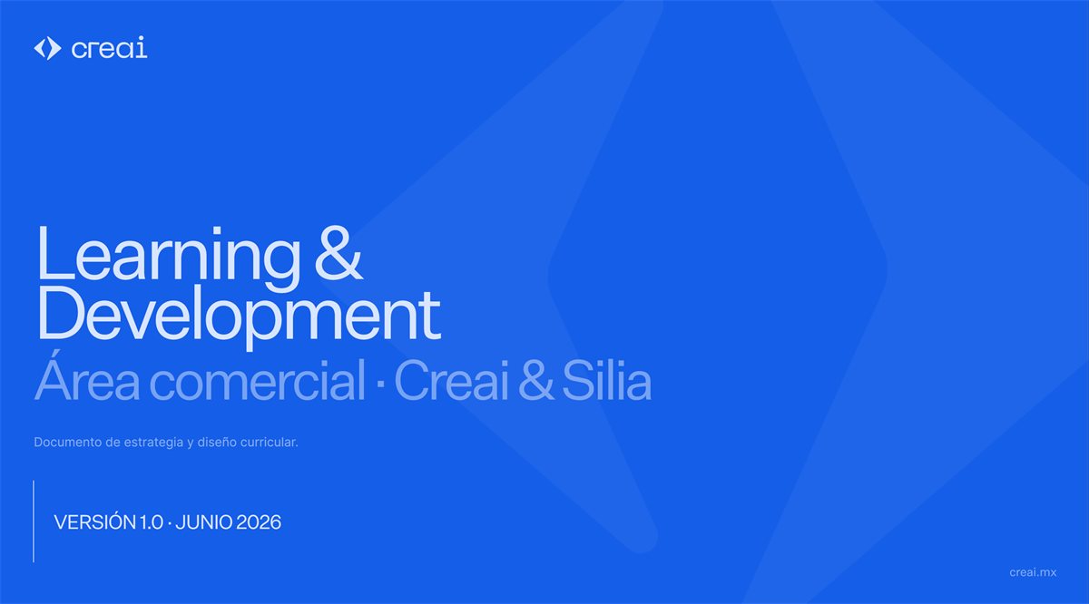 Portada del documento de estrategia y diseño curricular de Learning & Development para el área comercial